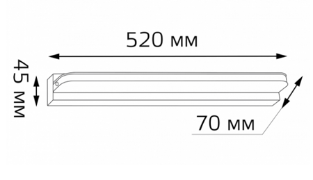 Настенный светодиодный светильник Gauss BR002 12W 860lm 200-240V 520mm LED