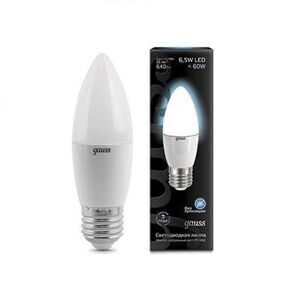 Лампа Gauss Свеча 6.5W 550lm 4100К E27 LED 103102207