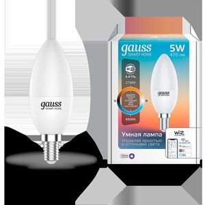 Лампа Gauss Smart Home С37 5W 470lm 2700-6500К Е14 изм.цвет.темп.+диммирование LED 1110112
