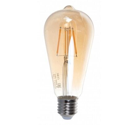 Лампа Gauss Filament ST64 6W 620lm 2400К Е27 golden диммируемая LED 102802006-D