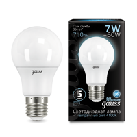 Лампа Gauss A60 7W 710lm 4100K E27 LED 102502207