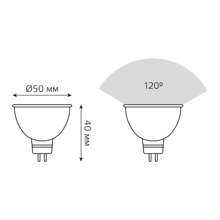 Лампа Gauss Elementary MR16 11W 850lm 3000K GU5.3 LED 13511