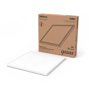Светильник офисный Gauss 40W 3800lm 4000K IP40 595*595*23mm матовый с равномерной засветкой LED 1/4